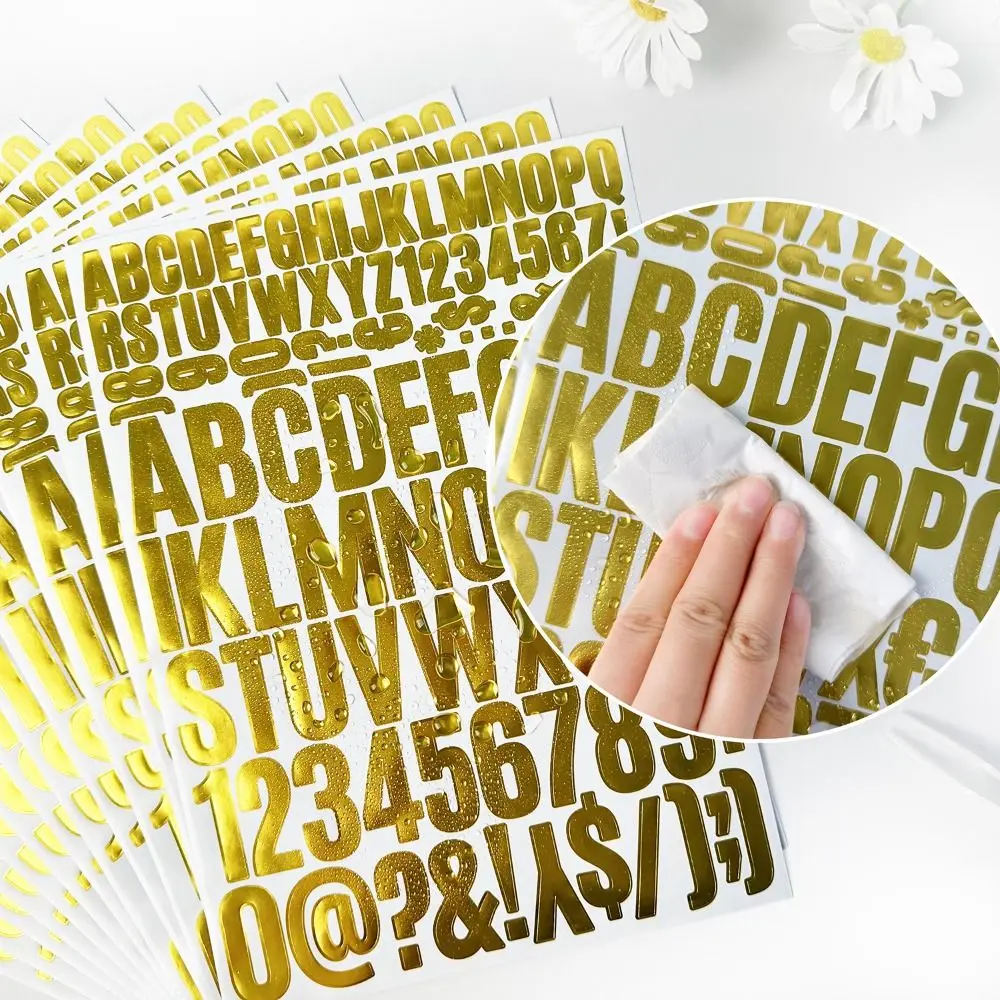 6 Blatt neue 2,5-Zoll-Briefkastennummern 100 Stück selbstklebende Buchstaben-Zahlen-Aufkleber, wasserdichte DIY-Etikettenaufkleber Image