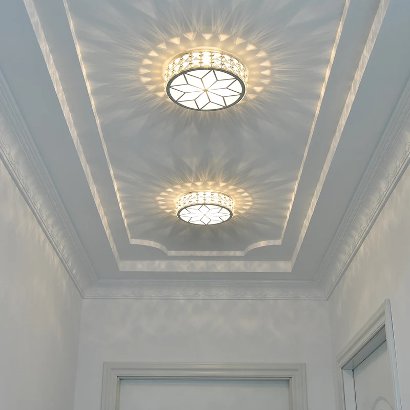 Moderne Kristall Decken leuchte Wohnzimmer Flur runde Decken lampe quadratische Schlafzimmer Treppen Vorraum Oberflächen montage Balkon Gang lampe wohnzimer deckenleuchte led wohnzimmerlampe