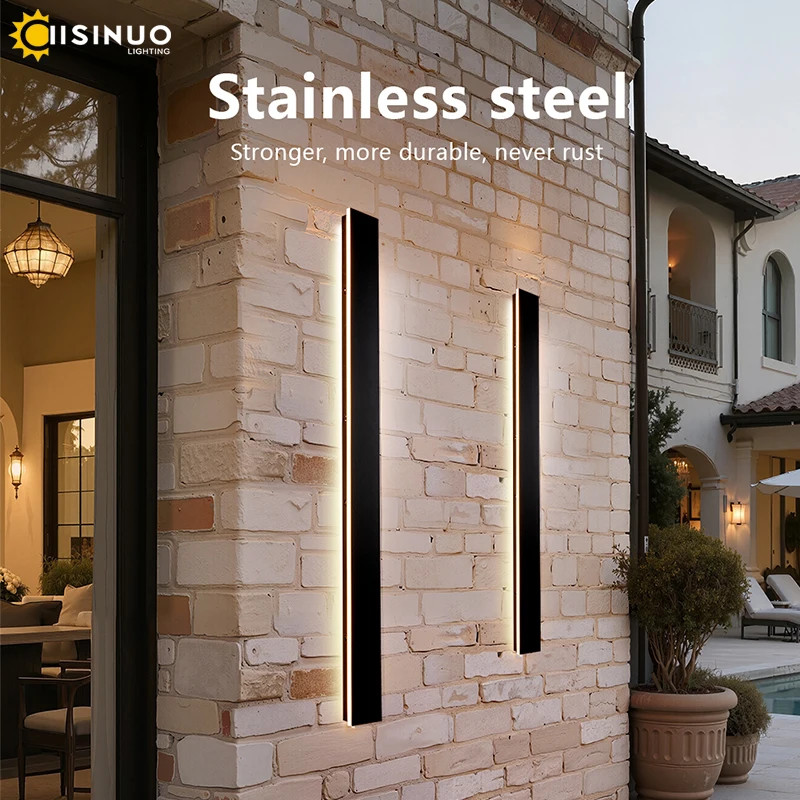 IP67 Rostfreie, wasserdichte Außenwandleuchte, Breite 10,2 cm, Veranda-Lampe aus Edelstahl, Triac, dimmbar, 10 %–100 % Korridore, Gartenlampen