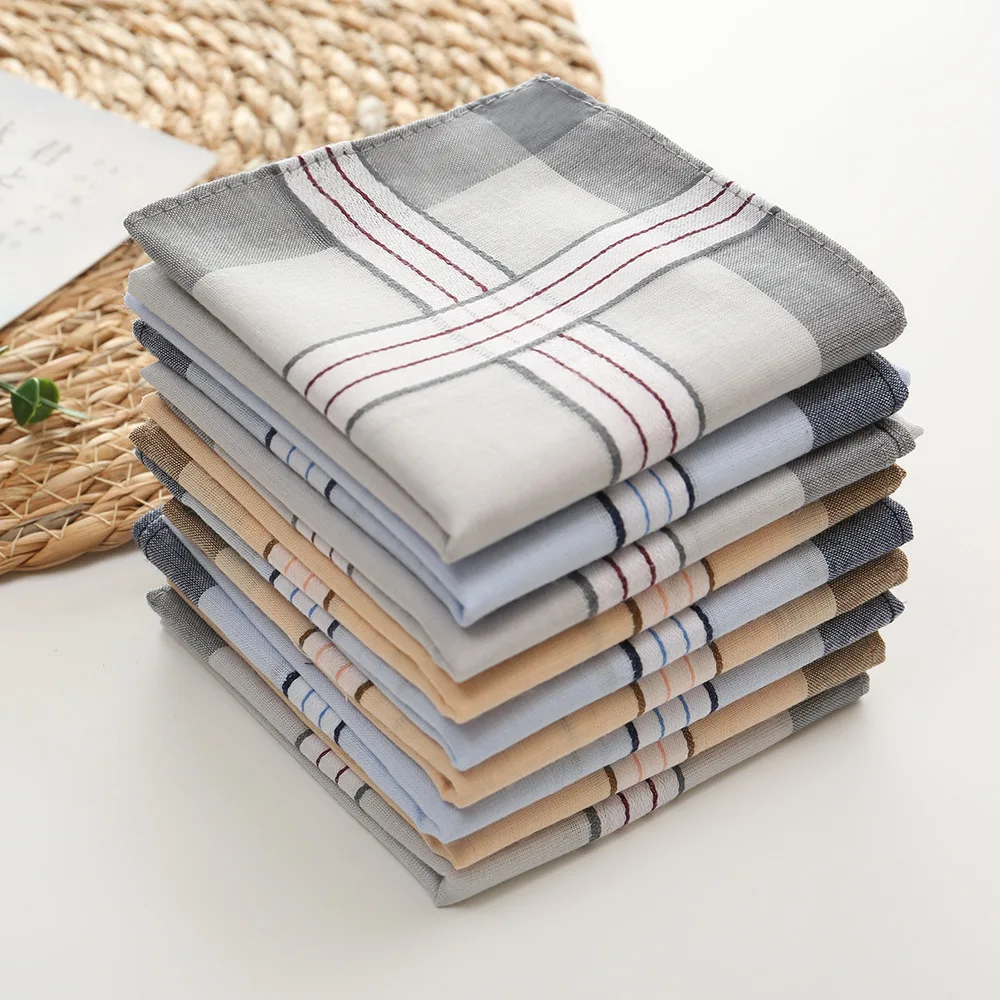 3/6 Stück Taschentuch Herren Schweißabwischen Kleines quadratisches Handtuch Antik Damen Vintage Klassisch Nostalgisch Schweißabsorbierend 40 cm Image