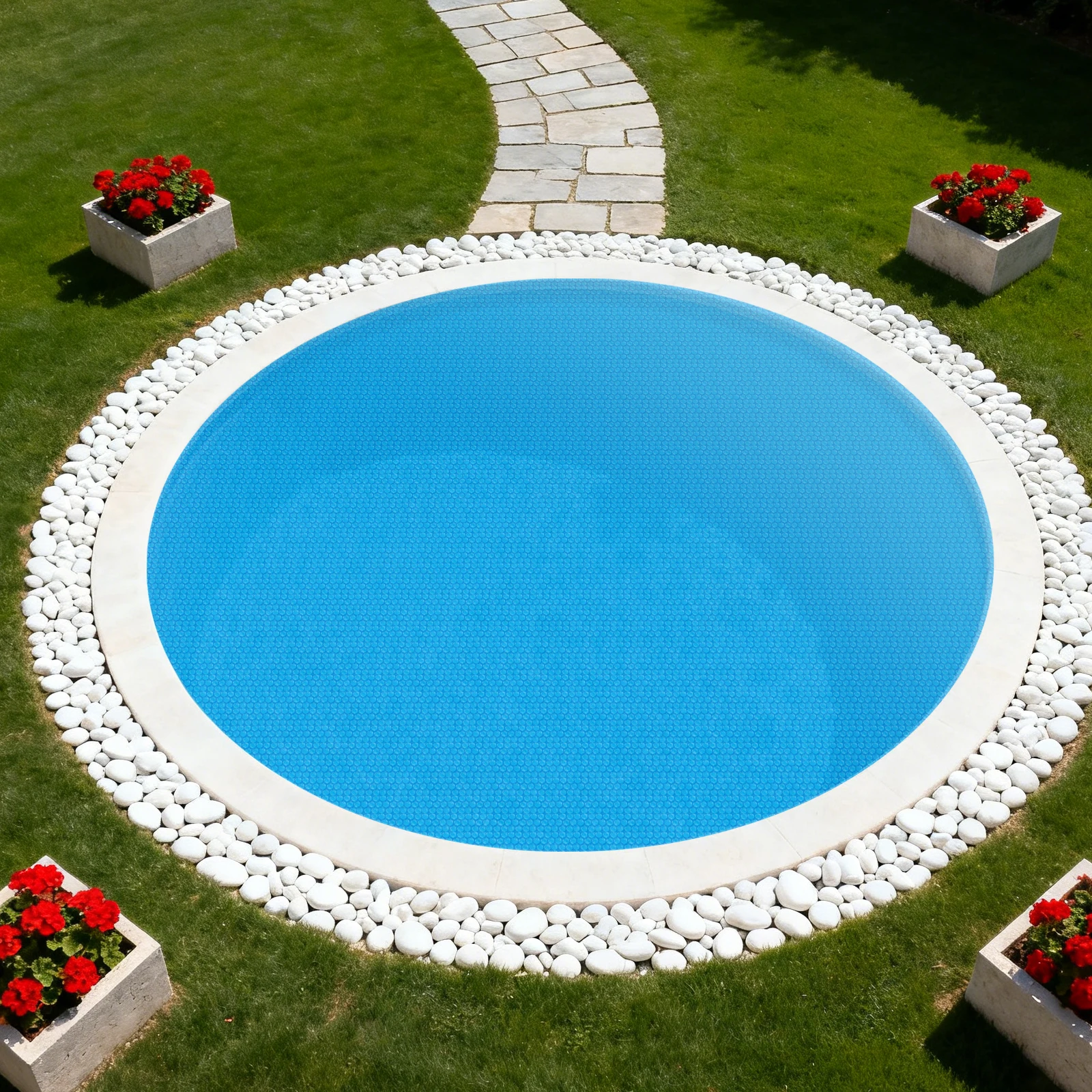 Couverture de piscine de 11,81 pieds, grande couverture de piscine, couverture de piscine ronde avec bulles, couverture de piscine