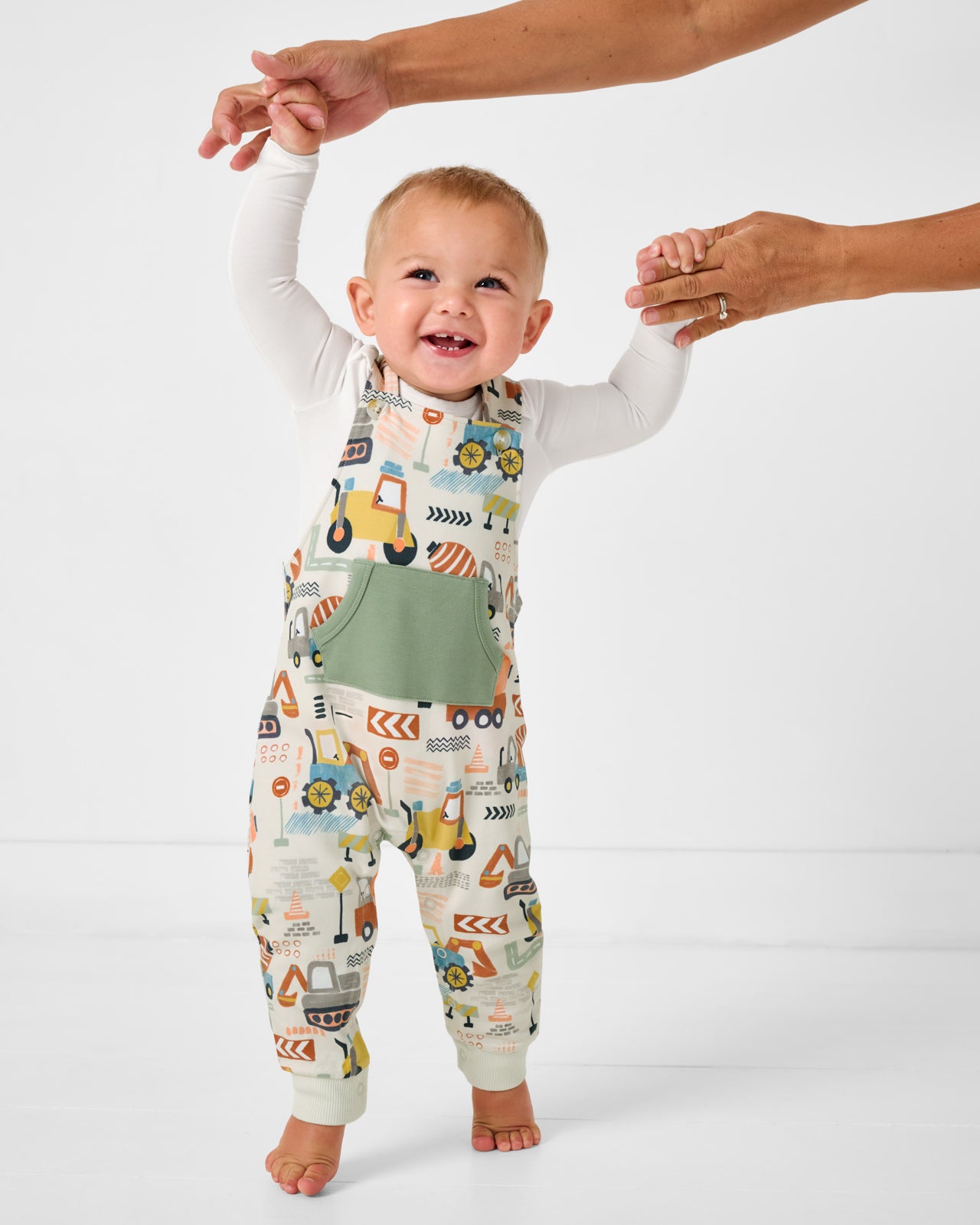 Mini Builders Overall Romper - 2T