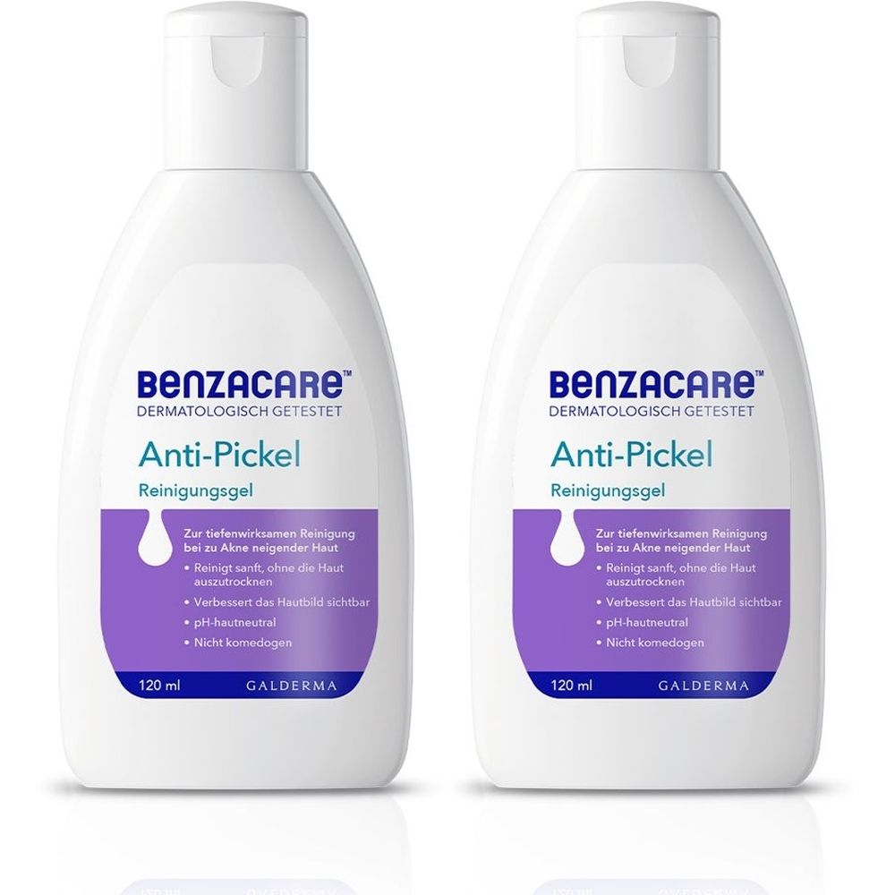 Benzacare Anti-Pickel Reinigungsgel 2x 2x120 ml Gel