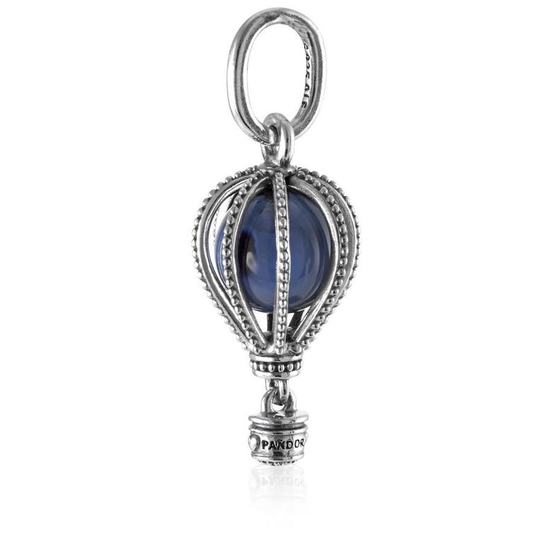 Hot Air Balloon Travel Charm - Blue - Pandora Necklaces