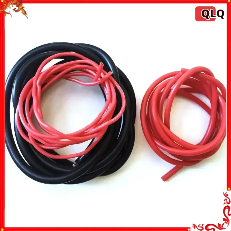 2 Meter (1 Meter Rot + 1 Meter Schwarz) Silikondraht 8 10 12 14 16 18 20 22 AWG Hitzebeständiger Weicher Silikon-Gel-Draht Image