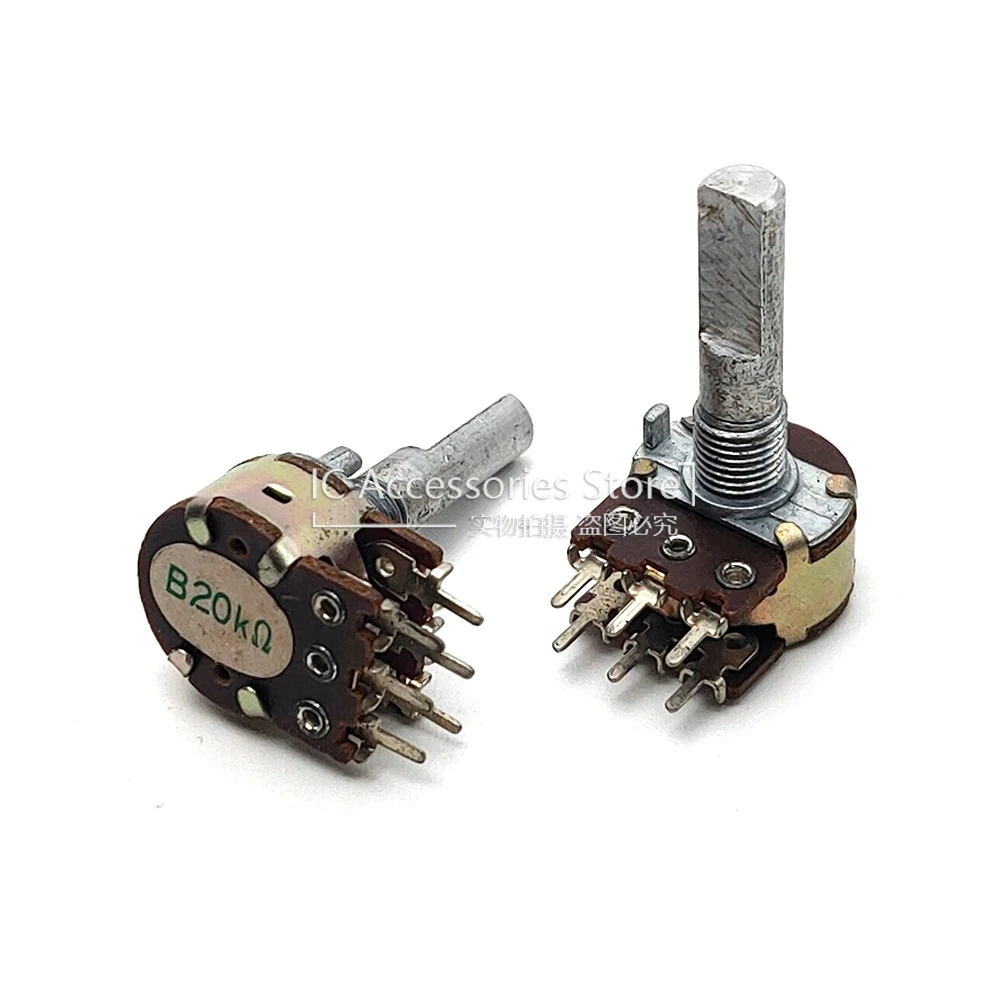 3PCS 16 Typ Doppel Potentiometer 6-Pin B20K Lautsprecher Verstärker Audio High Und Low Volume Potentiometer Welle Länge 25mm Image
