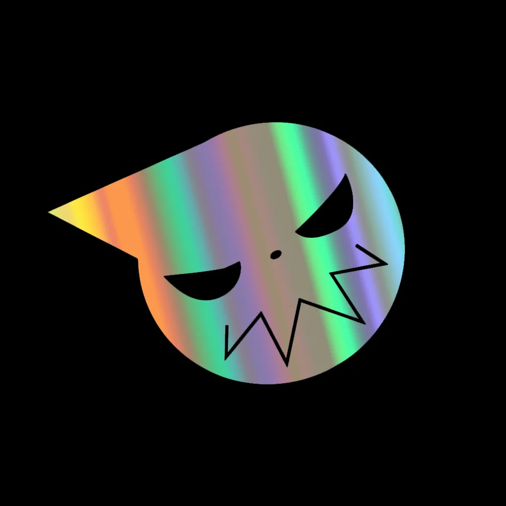 1 x Aufkleber mit weißem, wütendem Monster-Gesicht – wasserfester Vinyl-Aufkleber für Auto, dekorativ Image