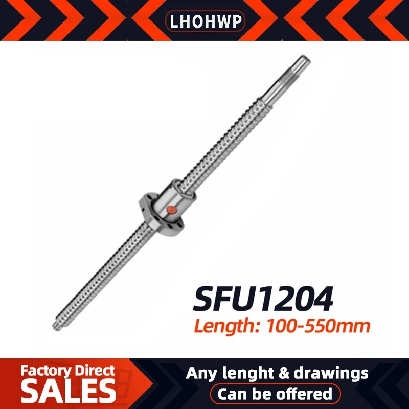 Sfu1204 550mm gerollte Kugel umlaufs pindel c7 mit Flansch Einzel kugel mutter bk/bf10 end bearbeitet cnc Image