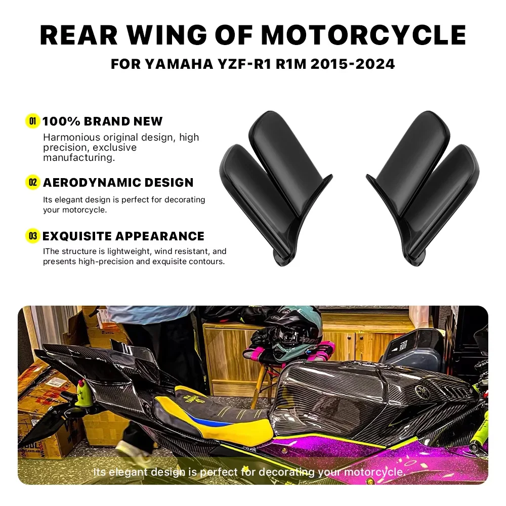 Motorrad ABS Heckflügel Heckspoiler Raer Wing Side Winglet Wing Querruder für Yamaha YZF-R1 GP 2015–2024 Image