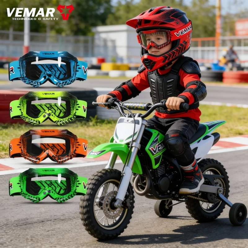 2025 professionelle Kinder Motocross Brille Kinder Motorrad Brille Kind MX MTB Off-Road Dirt Bike Kind Brille Für MX Helm Image