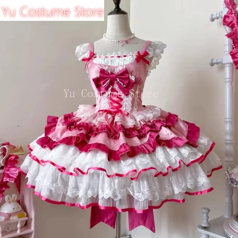 Japanisches süßes Lolita-JSK-Kleid für Damen, Kawaii, Spitze, Rüschen, Schleife, Verband, schlanke Prinzessinnenkleider, Mädchen, Y2k, süße Teeparty, Mini 2029 Image