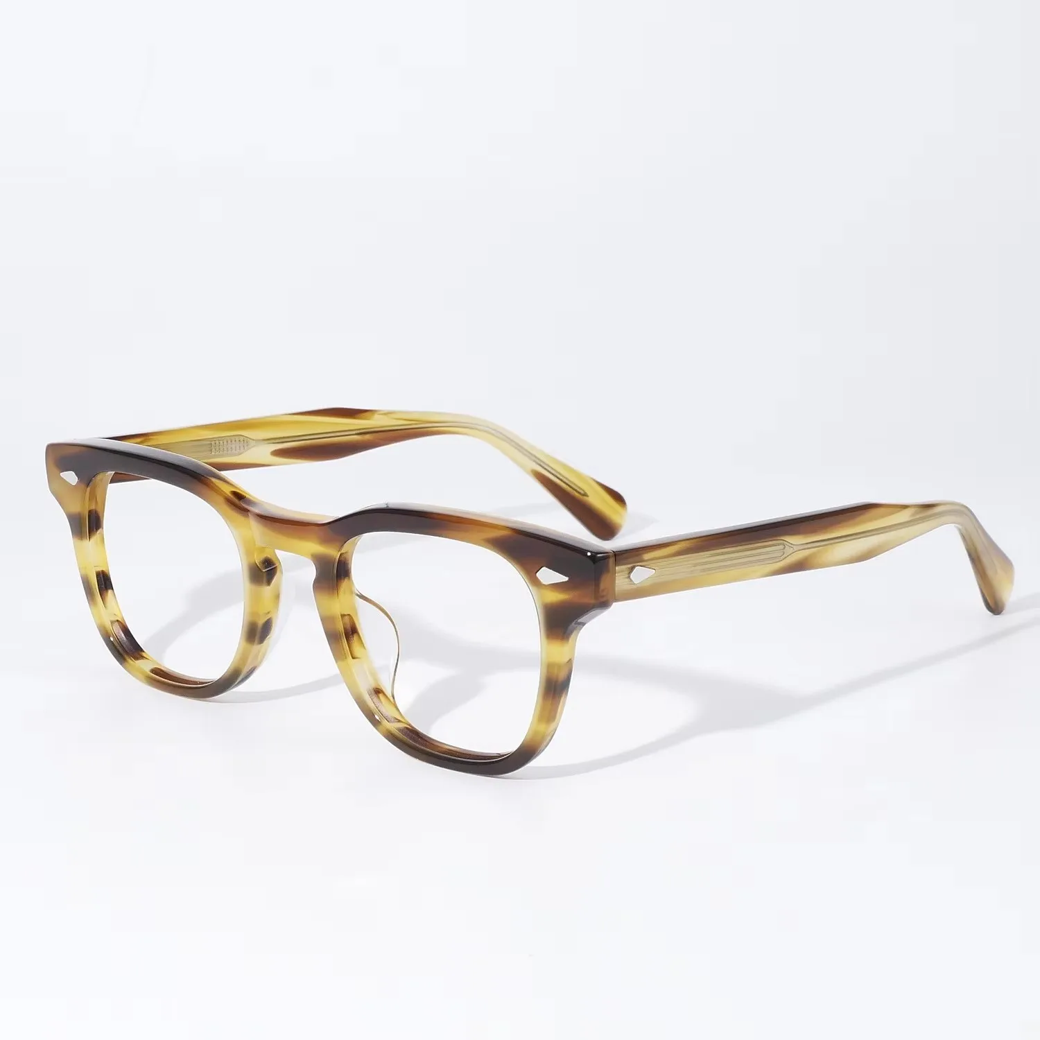 Klassische handgefertigte Platte für Herren, Brillengestell für Damen, Retro, literarische flache Linse, kann mit Myopie-Presbyopie-Rezept kombiniert werden Image