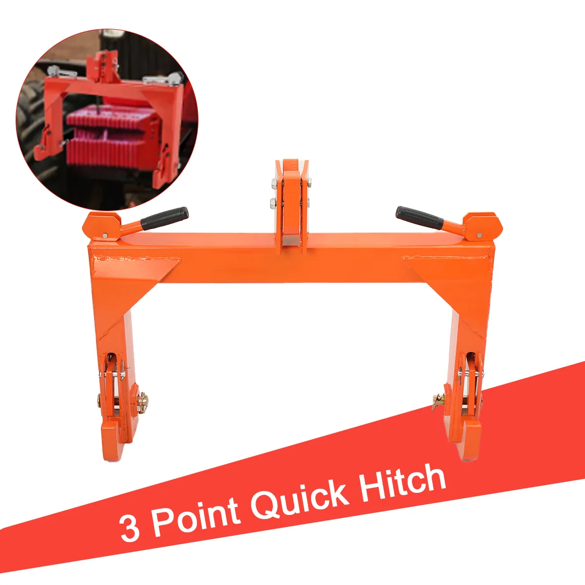 3 Point Quick Hitch Adapter Attachment for Category 1&2 Tractor 3000 lbs Lifting Capacity Tractor Quick Hook