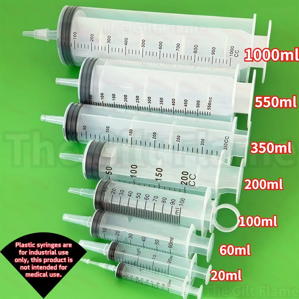 Industrielle Veterinär-Kunststoffspritze mit Fassungsvermögen von 1000 ml, 550 ml, 350 ml, 200 ml, 100 ml, 60 ml, 20 ml, 10 ml usw. , Geeignet für Laborausgabe, industrielle Ernährung, Image