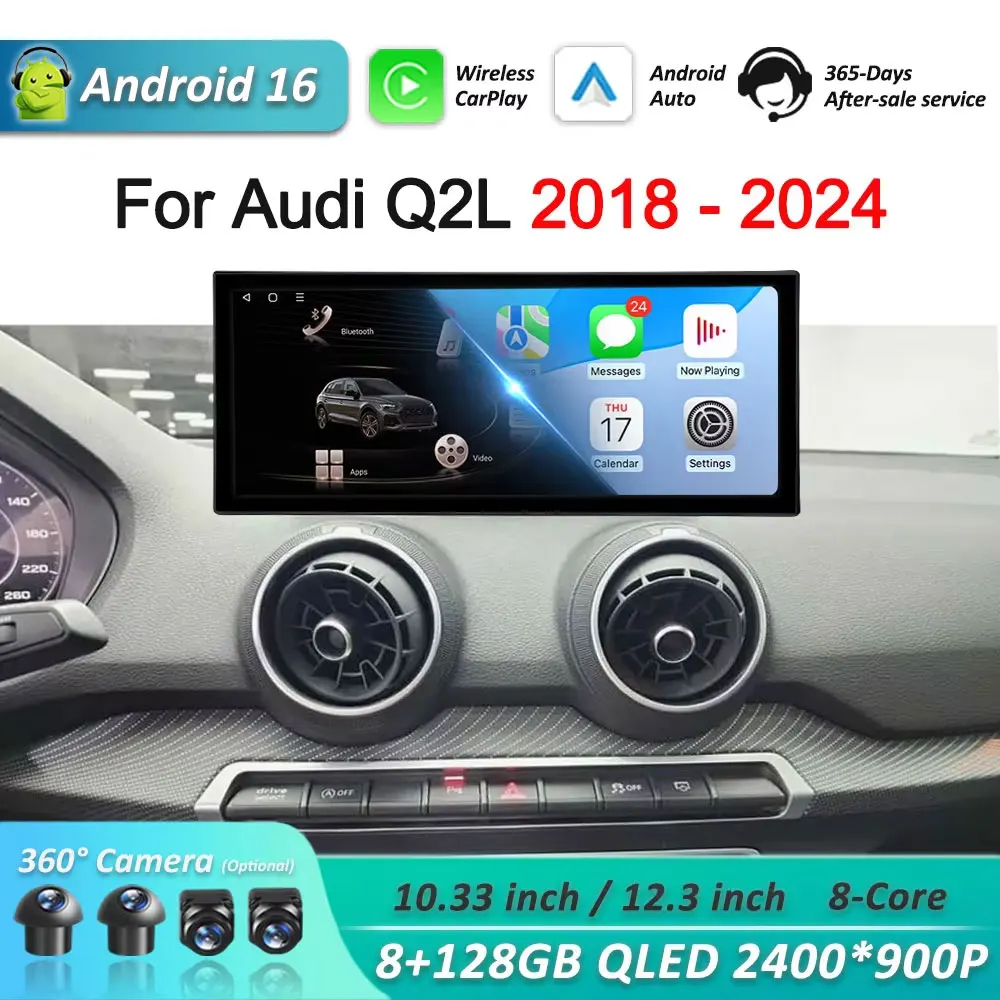 12,3 ''Android 15 für Audi Q2L 2018 - 2024 Autoradio Multimedia Player Bluetooth 4G QLED Bildschirm DSP Stereo WiFi Navigation GPS Image