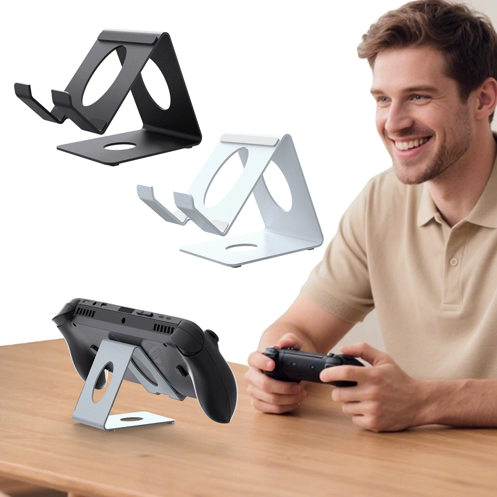 Metall-Spielkonsolenhalter Desktop-Ständer Spielcontroller-Halterung Universelles Aufbewahrungsregal für ROG Xbox Ally/X Image