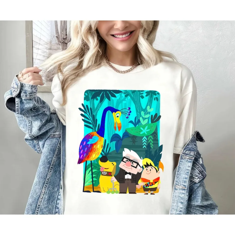 Disney Up Movie Shirt Carl Russell als Kevin Doug in Paradise Falls T-Shirts Disneyland Geschenk Eltern-Kind-T-Shirts Disney Family Trip Image