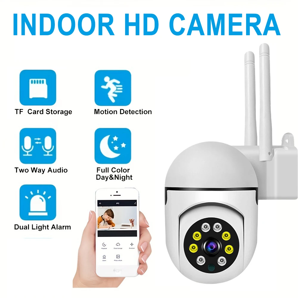 Full HD Kabellose WLAN-Kamera Innenraum-Sicherheitskamera mit Nachtsicht Außenüberwachung CCTV-Kamera Babymonitor Image