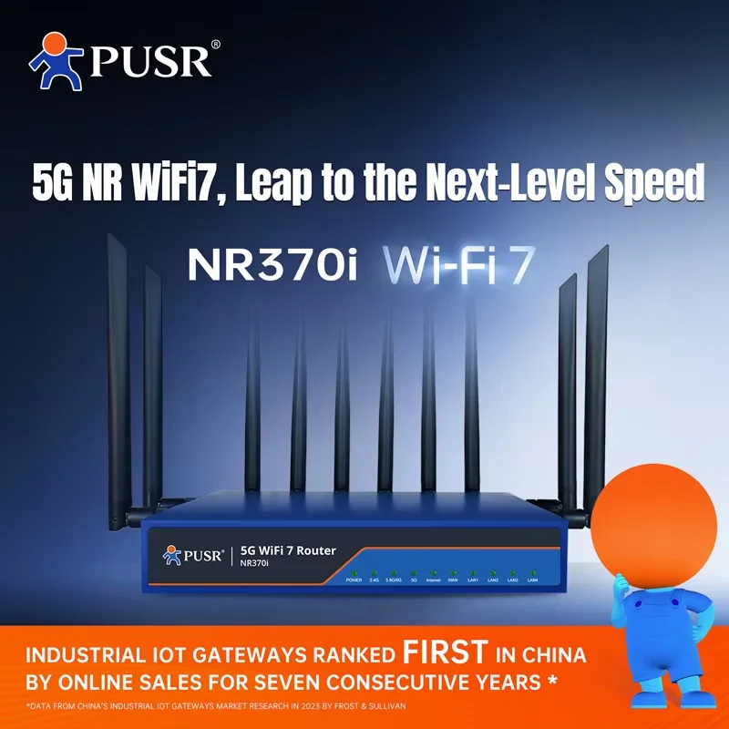 PUSR BE6500 Dual-Band Gigabit 5G NR WiFi7 Router Fester Wireless Access FWA Qualcomm X62 4 PoE 2,5G LAN-Ports NR370i Image