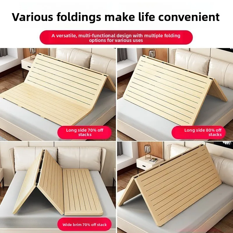 Massivholz-Hartbett, Taillenschutz, Wirbelsäule, Kiefer, Doppel-Hartbrett, faltbare Reihe, Skelett-Matratze, weiches Bett, gehärtet Image