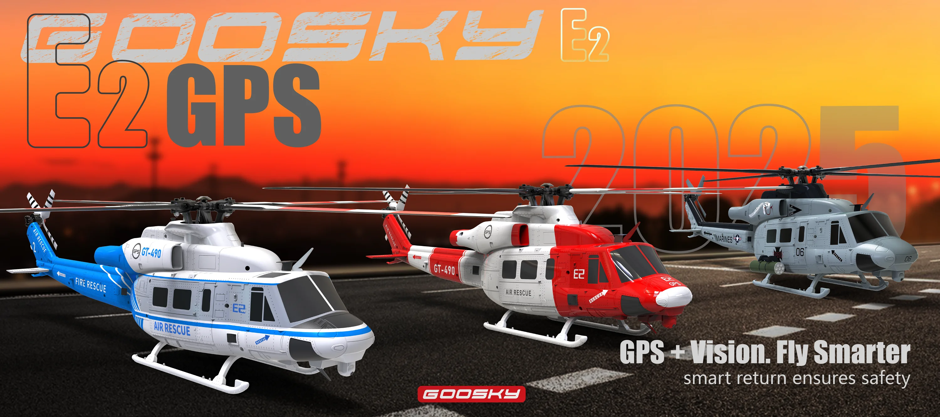 Goosky E2 Gps 1/35 Rc Hubschrauber Dual Bürstenlosen Motor Tof Flight Control System Bnf/Rtf Fernbedienung Hubschrauber Spielzeug geschenk