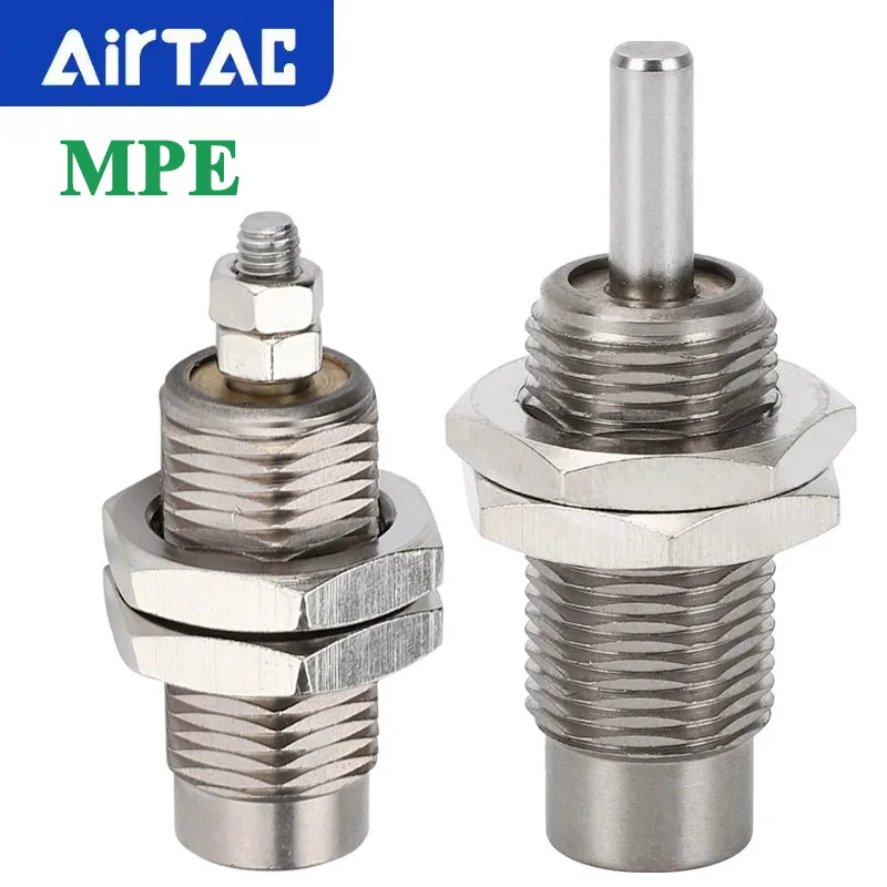 Original AirTAC Kleiner MPE-Einzelwirkungs-Gewindedadel-Pneumatikzylinder MPE6 8 10 12 16 Takt 5 10 15 mm-N Außengewinde Image