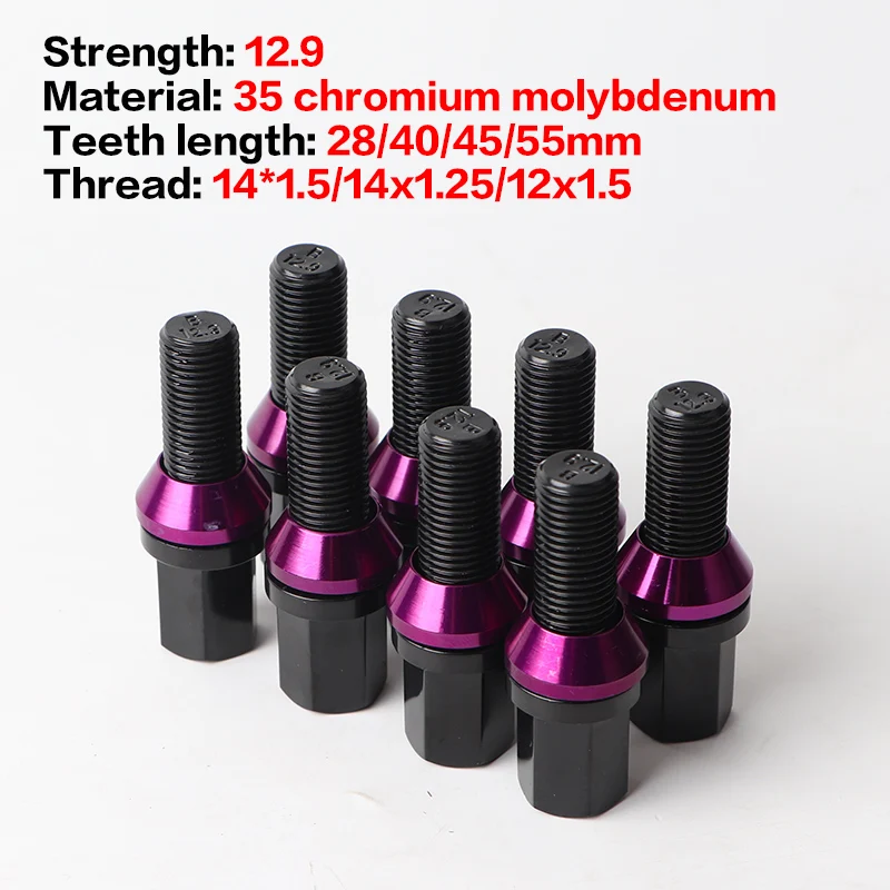 16/20 Stück geschmiedeter modifizierter Rad-Exzenterbolzen 5x114,3 bis 5x112 M14x1,5 12x1,5 passend für VW-Golf 5/6/7 Audi-A3 A4 A5 A6 TT Benz Image