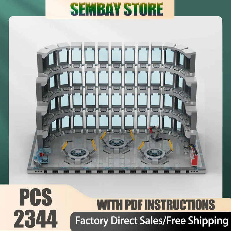 Beliebte Film Serie Moc Bausteine Mann Halle der Rüstung Modell Technologie Ziegel DIY Montage Spielzeug Bau Urlaub Geschenke Image