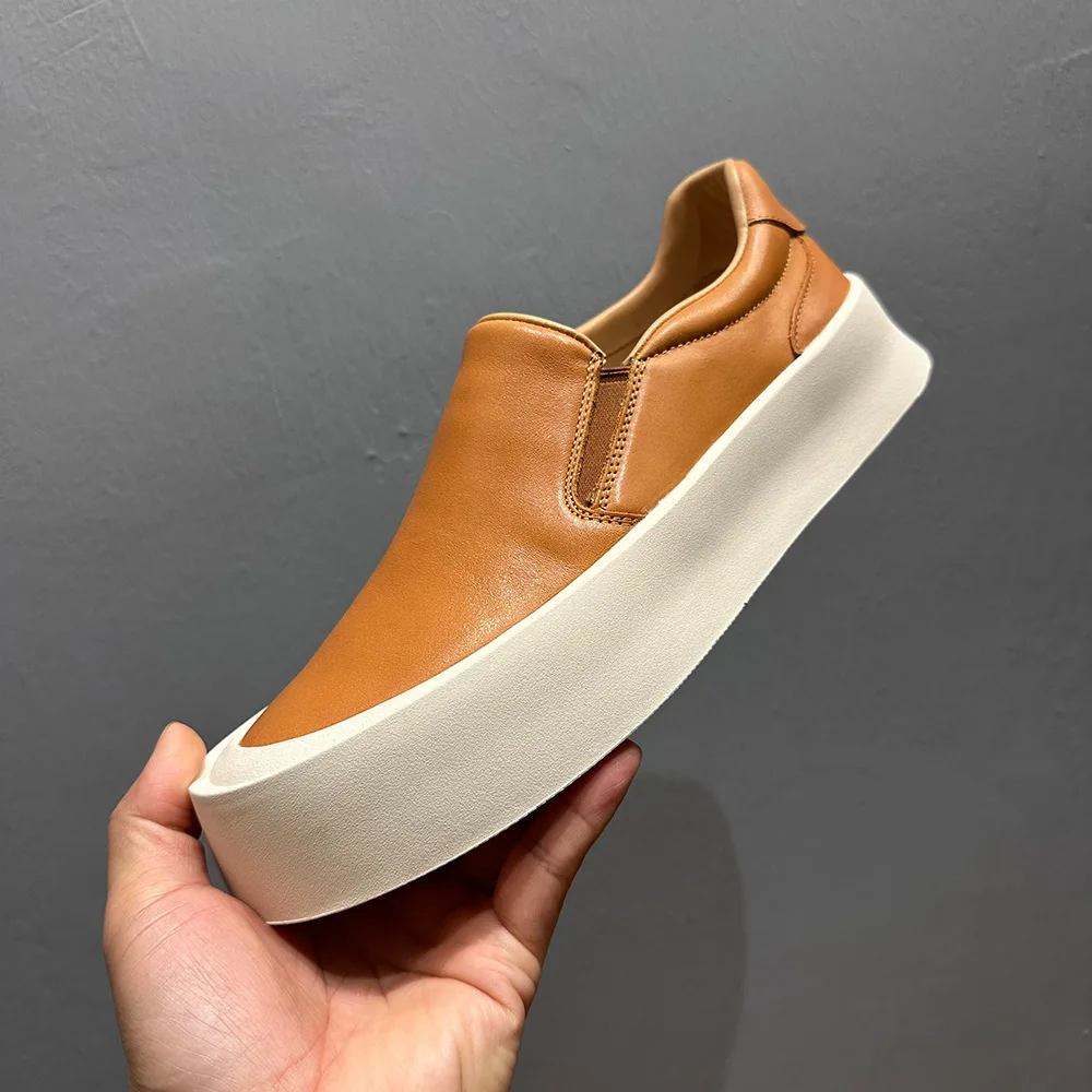 Sommer-Slip-On-Loafer für Herren 2026 | Vintage-Komfortschuhe aus genarbtem Rindsleder | Leichte, lässige Lazy-Schuhe für den täglichen Gebrauch