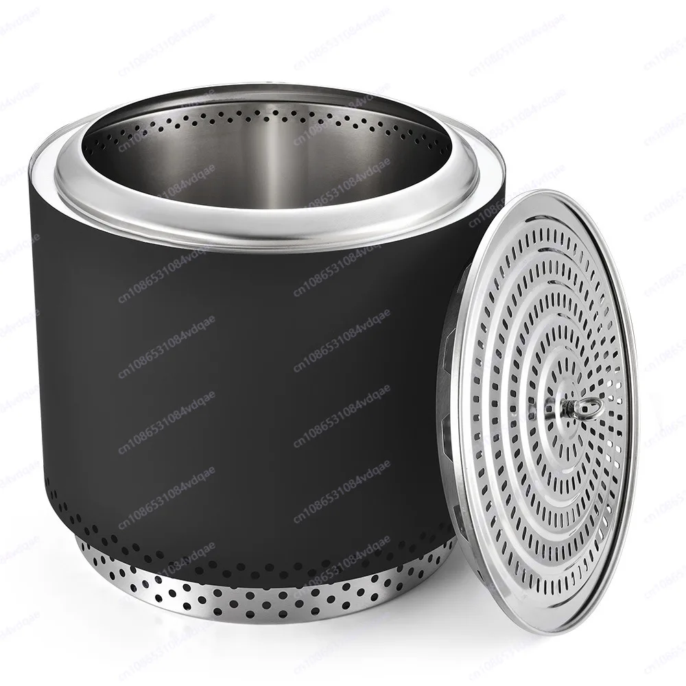 Großer, rauchfreier Holzofen aus Edelstahl für den Außenbereich, Hersteller von Lagerfeueröfen im Innenhof, langlebig Image