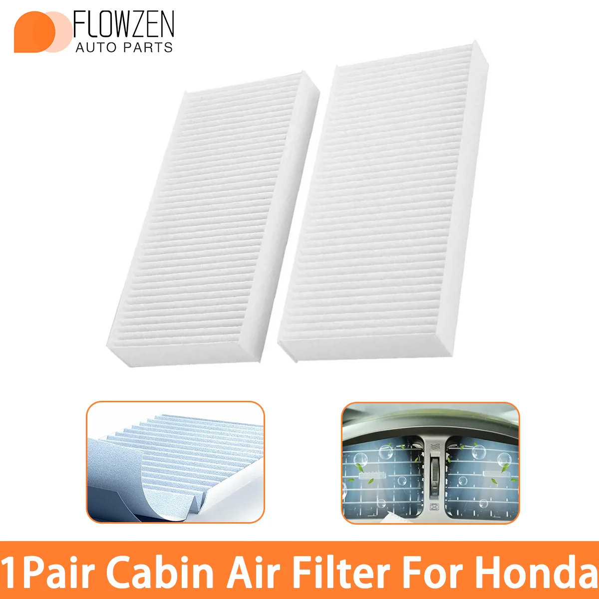 1 Paar Premium-Innenraumfilter für Honda-Innenraumluftfilter mit Aktivkohle, Ersatz 80292-S5D-A01 80292-S5A-003 80292-S5D-406 Image