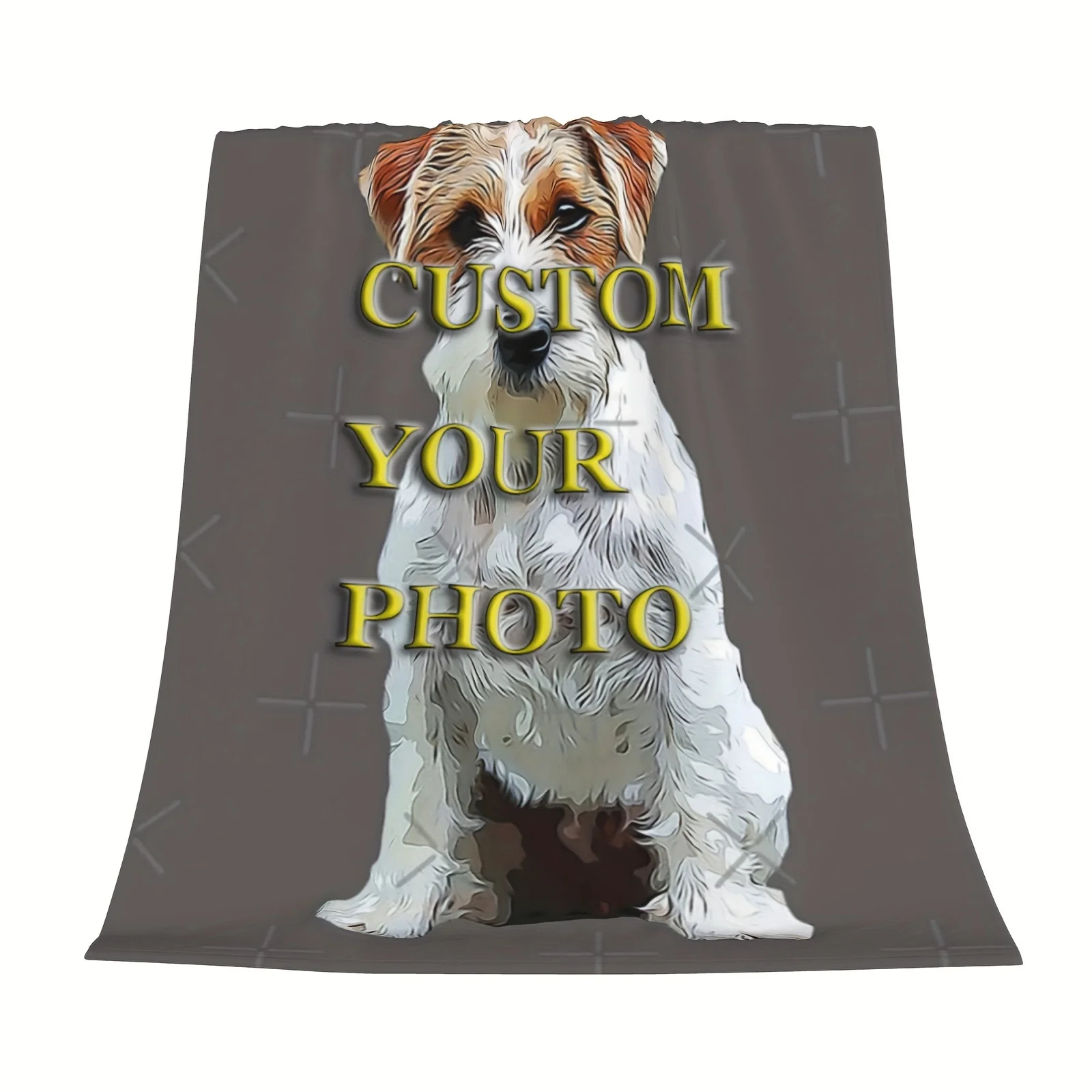 1 Stück individuelle Fotodecke im Vintage-Stil, Twill-Stoff, hohe Qualität, einseitiger Druck, Jack-Russell-Meme-Design Image