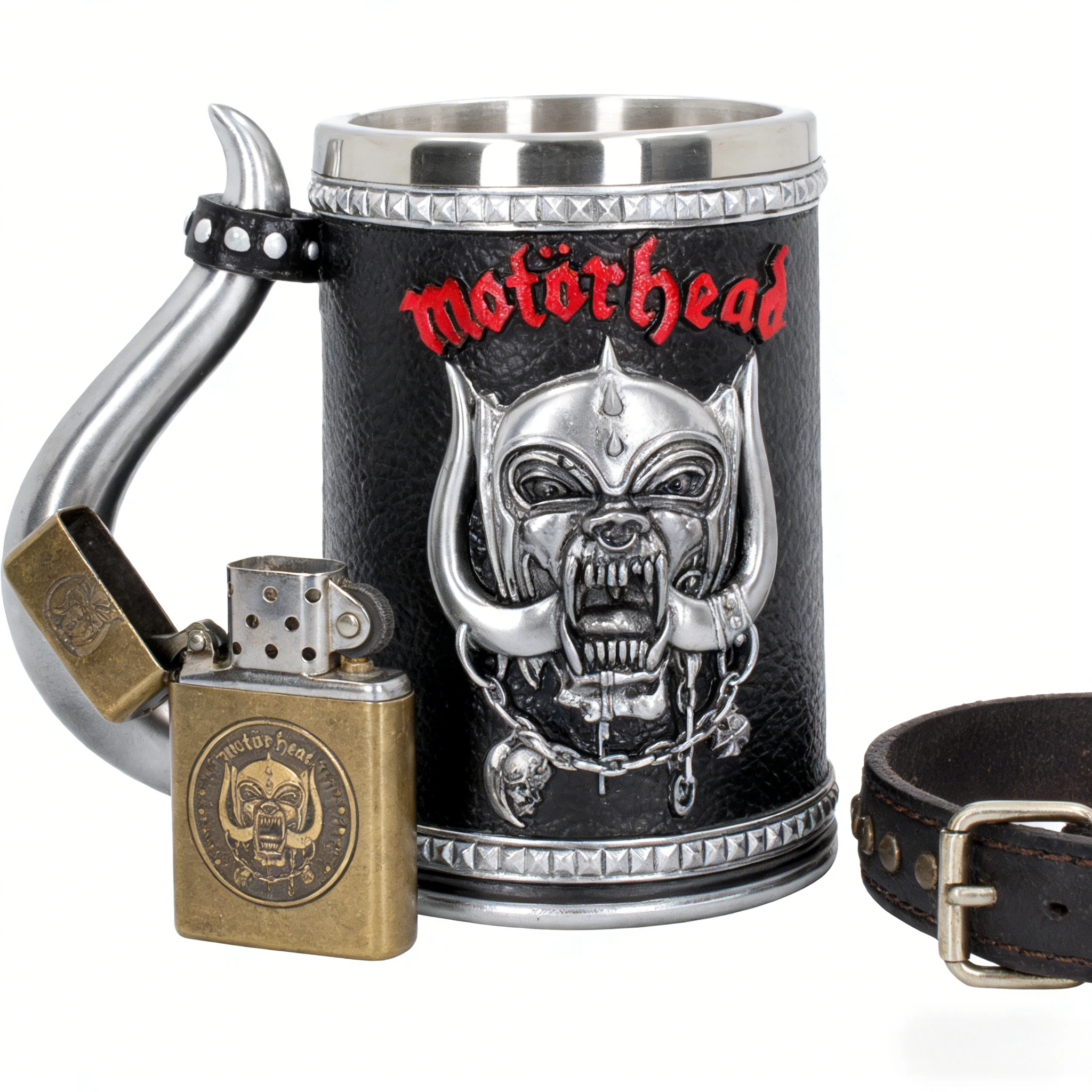 Motorhead War Pig Logo Bierkrug Edelstahl-Innenbecher Heavy Rock Band Merchandise Geschenk für Metal-Musik-Fans Image