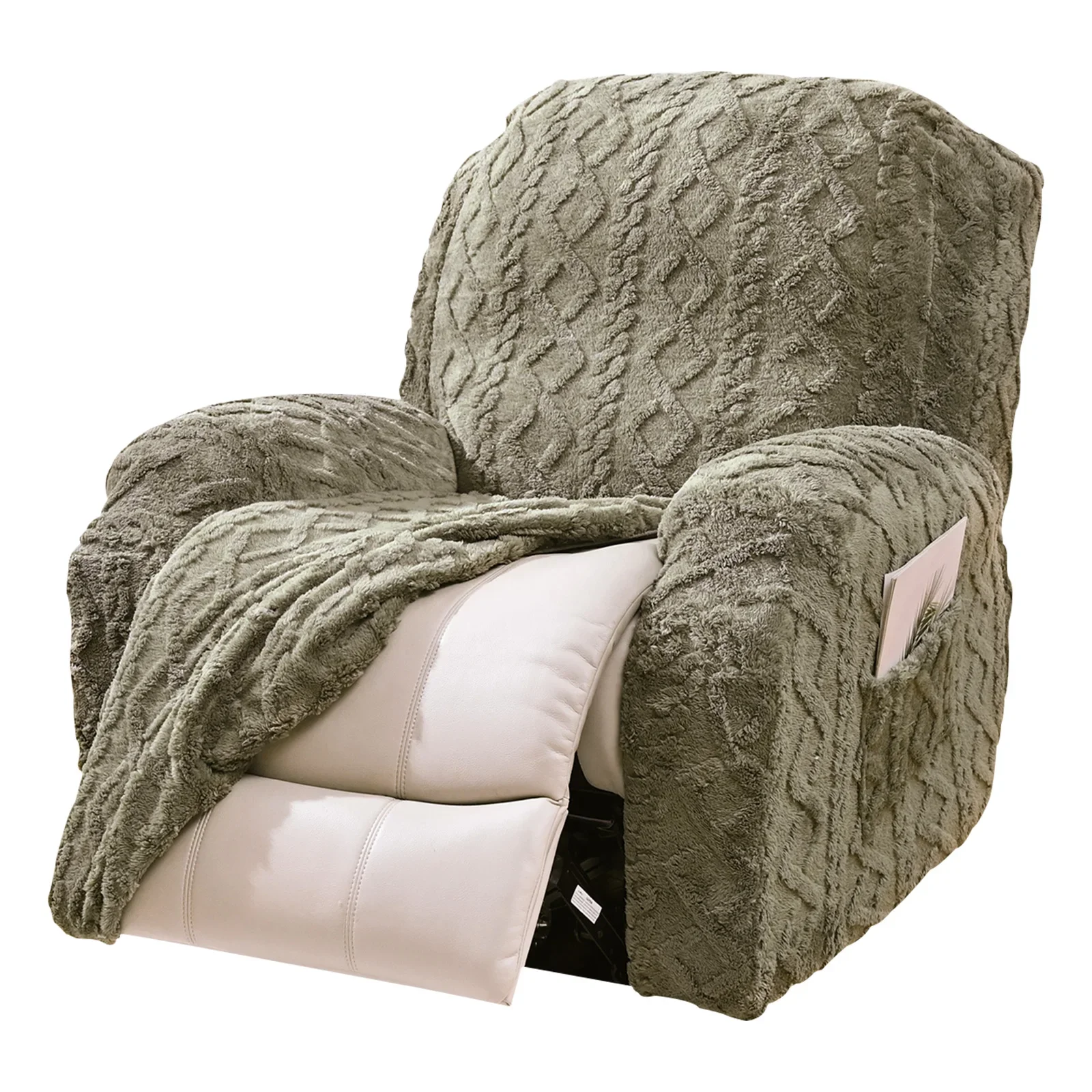 4 Stück Polyester-Liegestuhl-Abdeckung, umfassender Schutz, Liegestuhl-Schonbezug, rutschfest, für Liegestühle Image