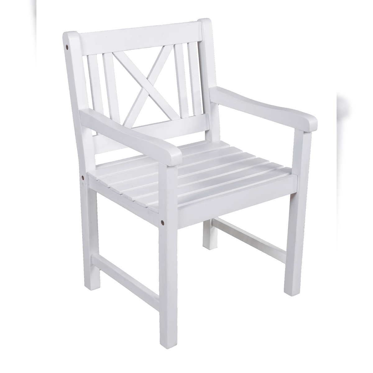 DELUKE Gartenstuhl COMO - Eukalyptus, Weißgrau | Relaxsessel Wetterfest Terrassenstuhl Outdoor Image