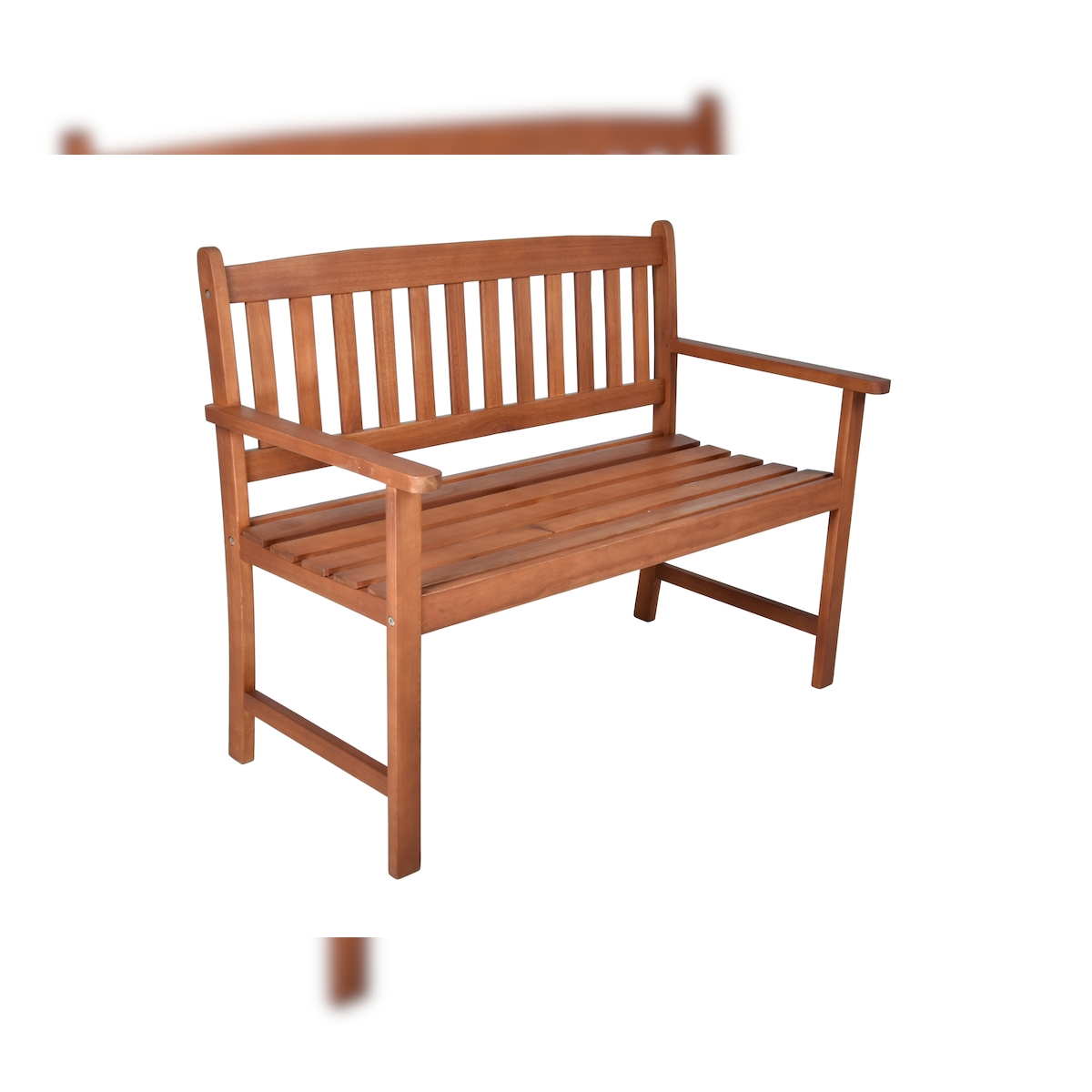 DELUKE Gartenbank METZ 2-Sitzer - 110cm Breit, Eukalyptus, Natur | Terrassenbank Wetterfest Sitzbank Outdoor Bank Image