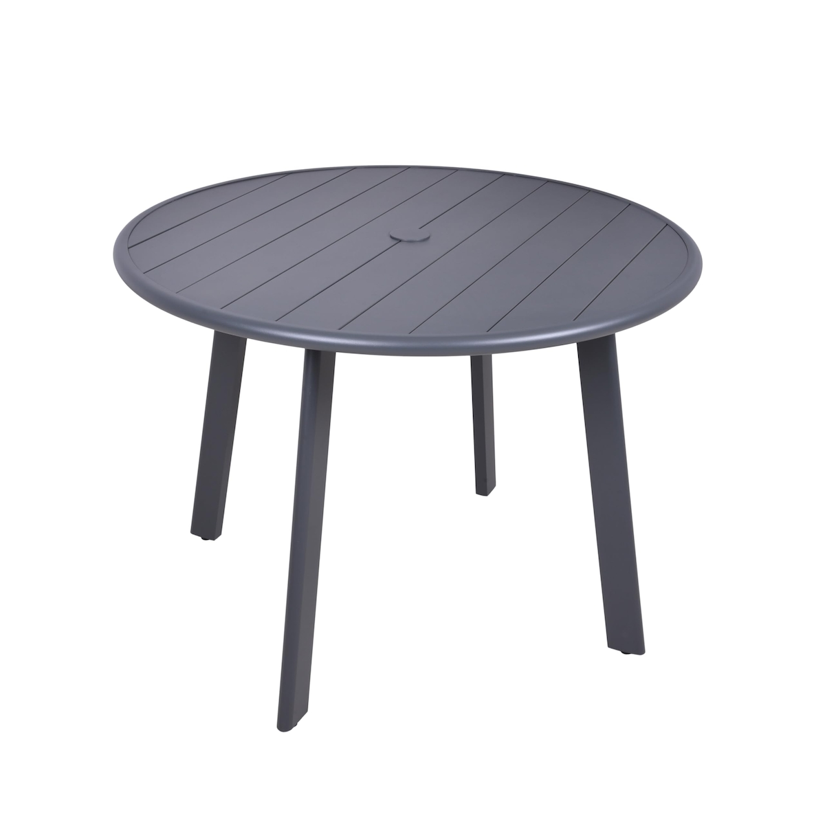 DELUKE Gartentisch KEVIN - mit Schirmloch und Lochabdeckungen, Anthrazit, 101,5x101,5x72cm, Aluminium | Terrassentisch Wetterfest Outdoor Tisch Image