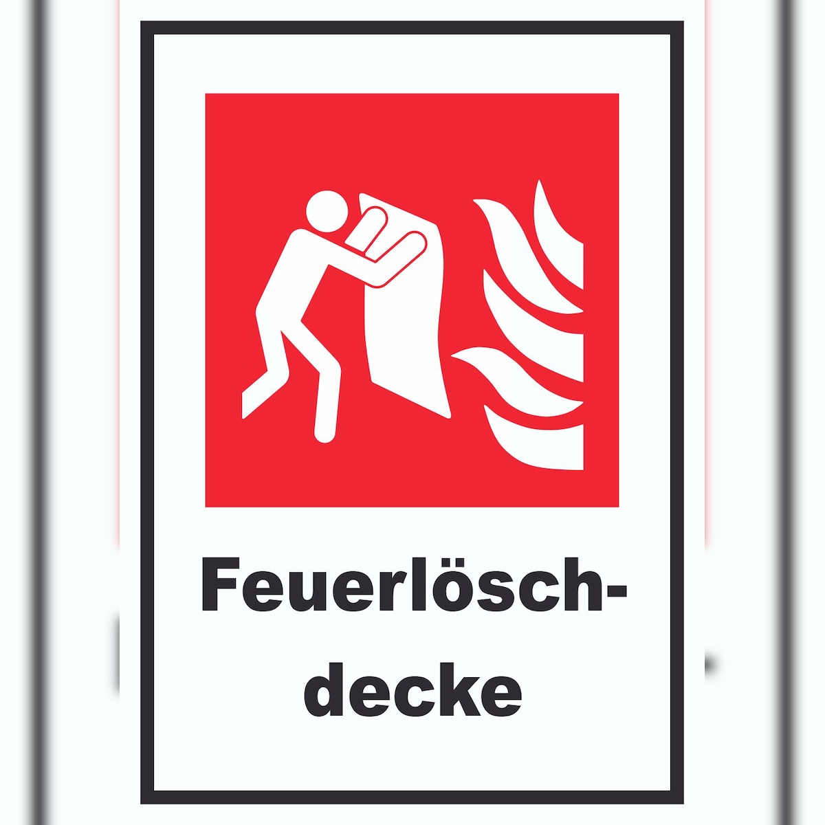 HB-Druck Feuerlöschdecke Schild A1 Rückseite selbstklebend Image