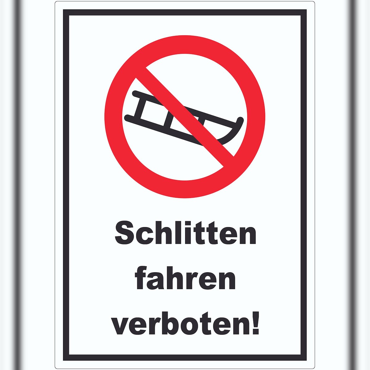 HB-Druck Schlitten fahren verboten Aufkleber A4 (210x297mm) Image