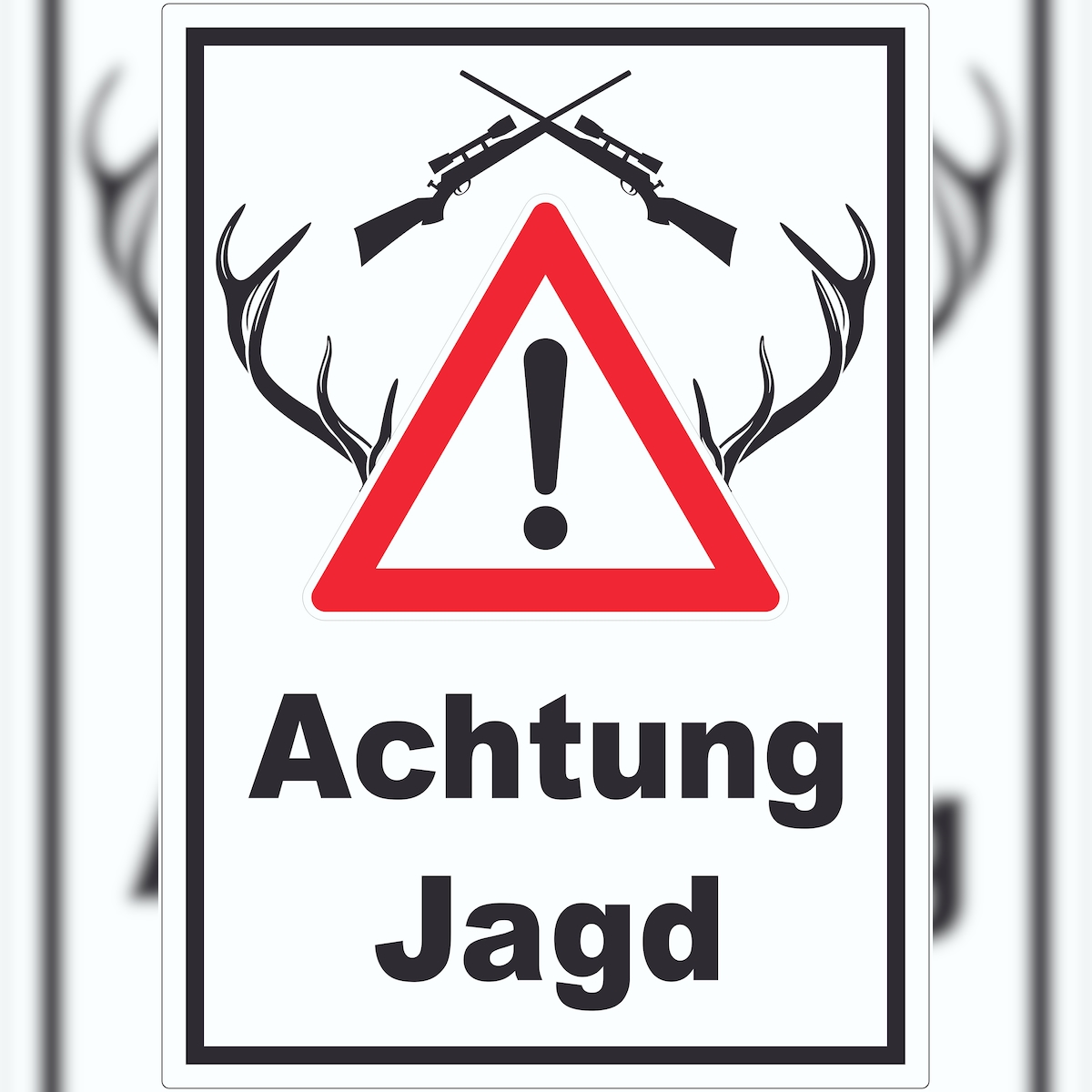 HB-Druck Achtung Jagd Gewehr Aufkleber A1 (594x841mm) Image