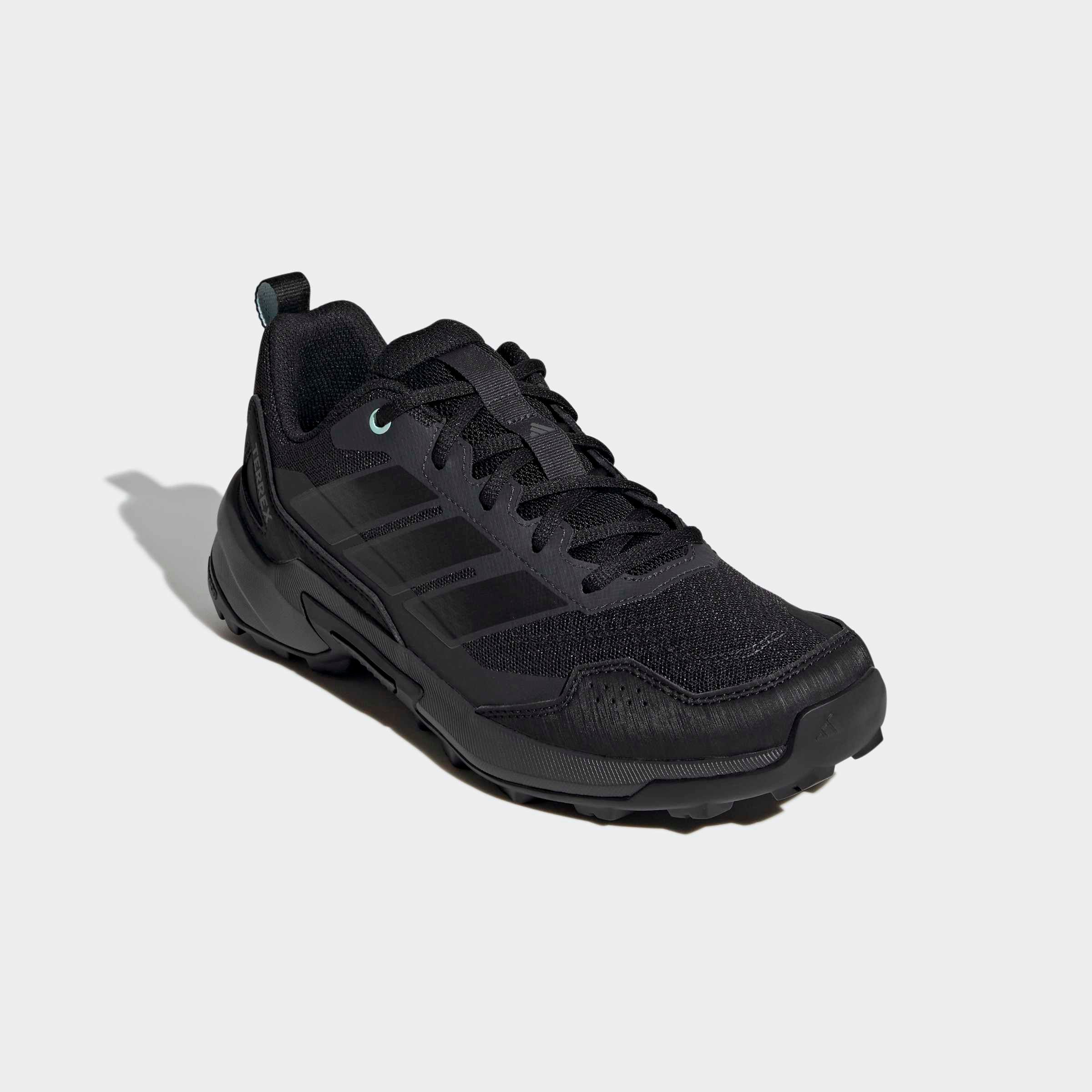 Wanderschuh ADIDAS TERREX "EASTRAIL 3 W", Damen, Gr. 42, carbon, core schwarz, semi flash aqua, Synthetik, Textil, Schuhe Wanderschuh