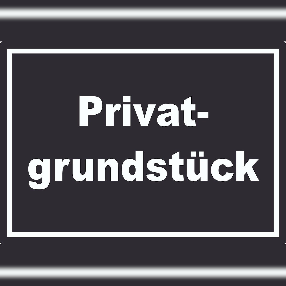 HB-Druck Privatgrundstück Aufkleber weiß-schwarz A8 (52x74mm) Image