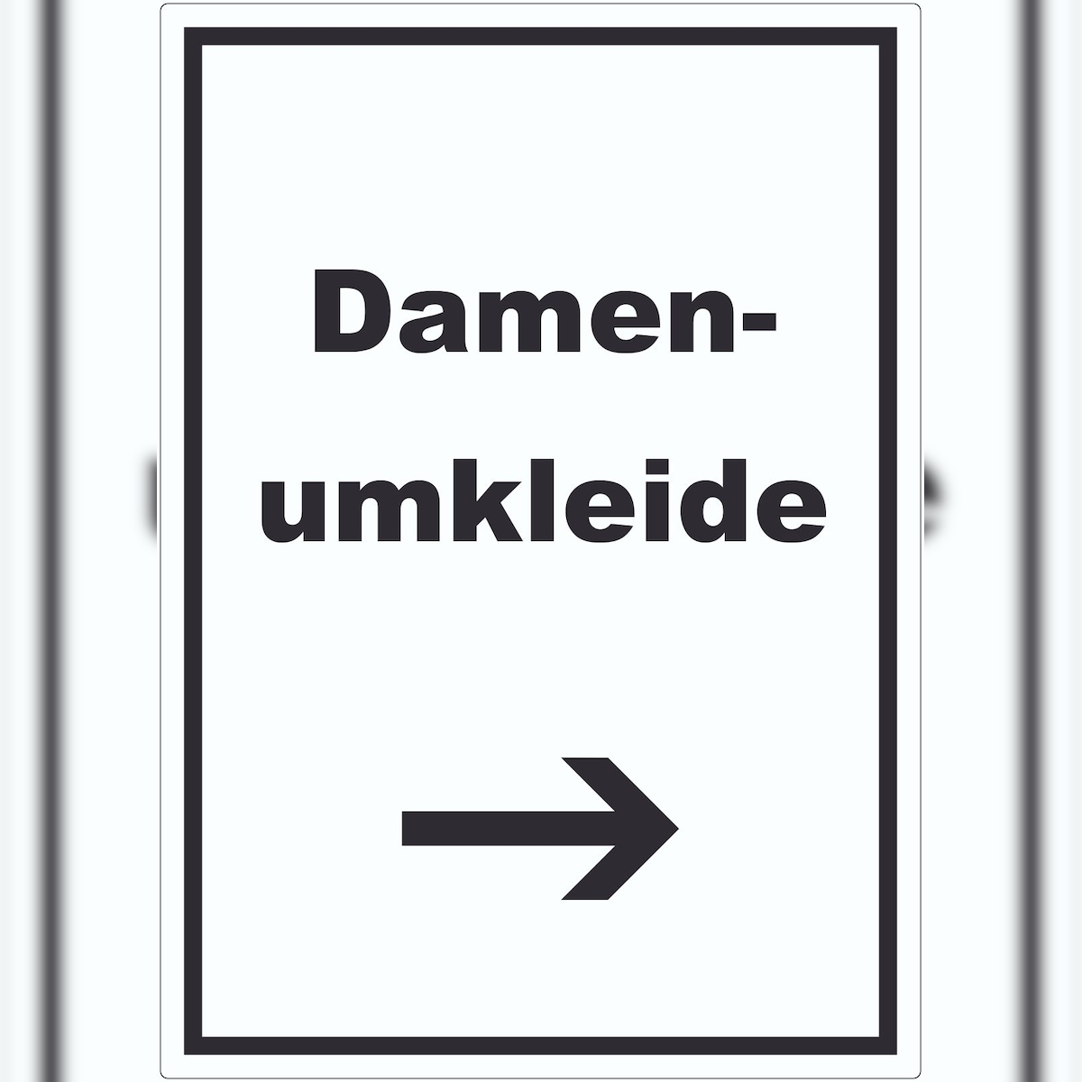 HB-Druck Damenumkleide Aufkleber mit Text und Richtungspfeil rechts hochkant A7 (74x105mm) Image