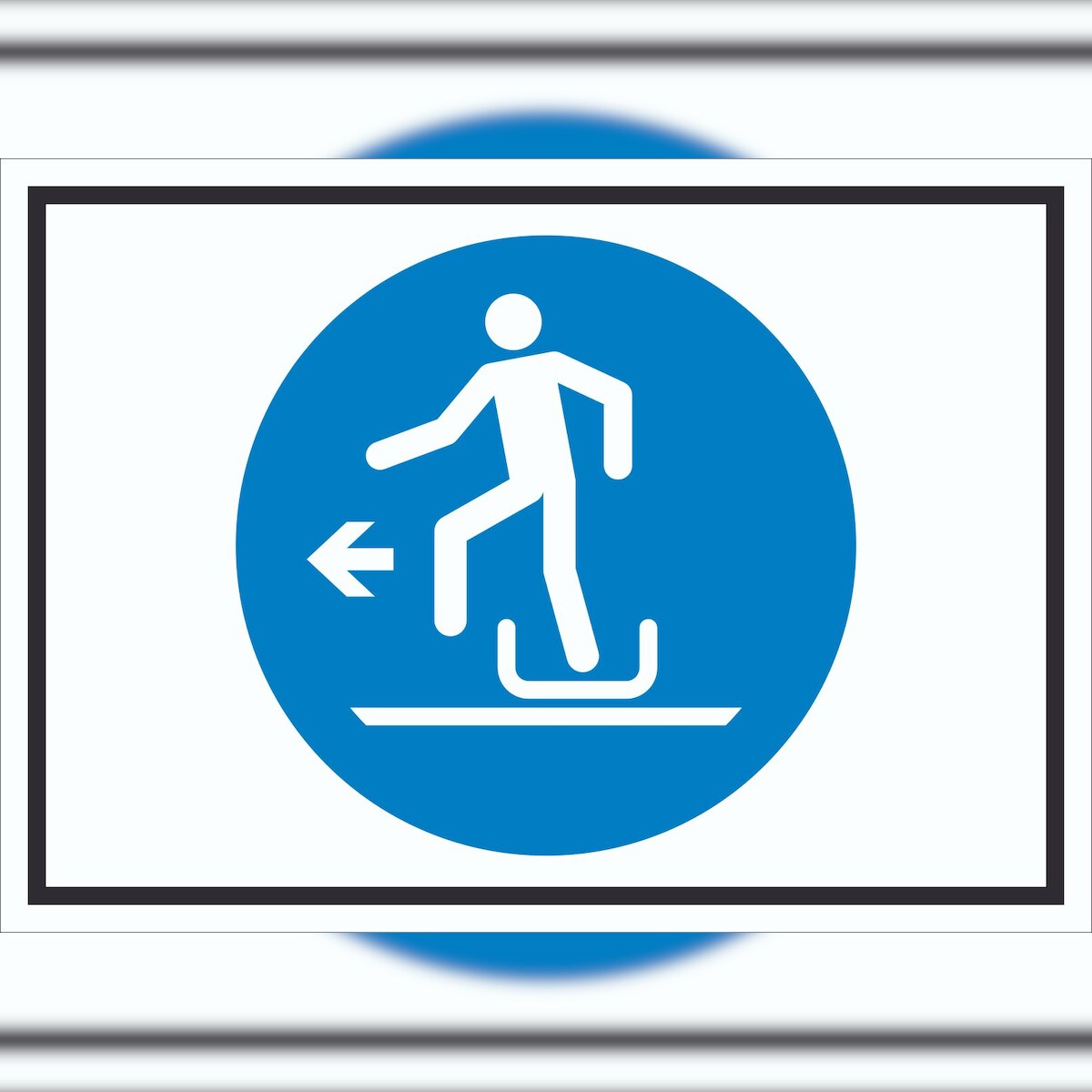 HB-Druck Beim Ausstieg den Rodel nach links verlassen Symbol Schild A0 (841x1189mm) Image