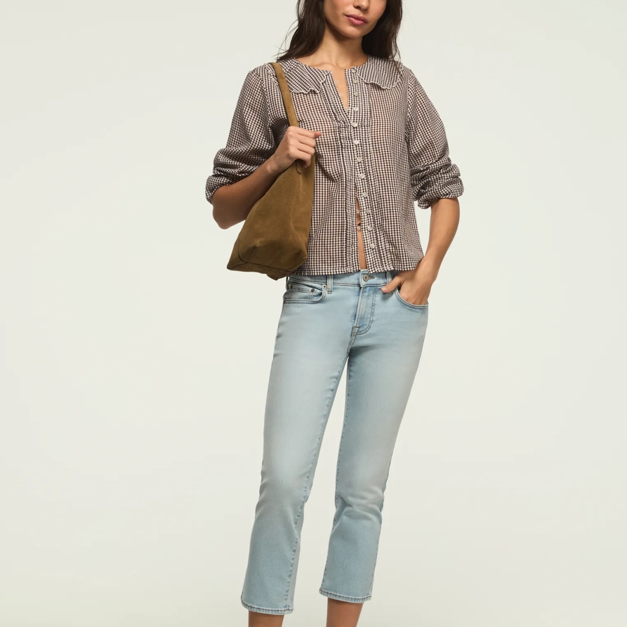 Lucky Brand Mid Rise Sweet Crop - Women's Pants Denim Cropped Jeans in Blue Beach Wash, Size 29