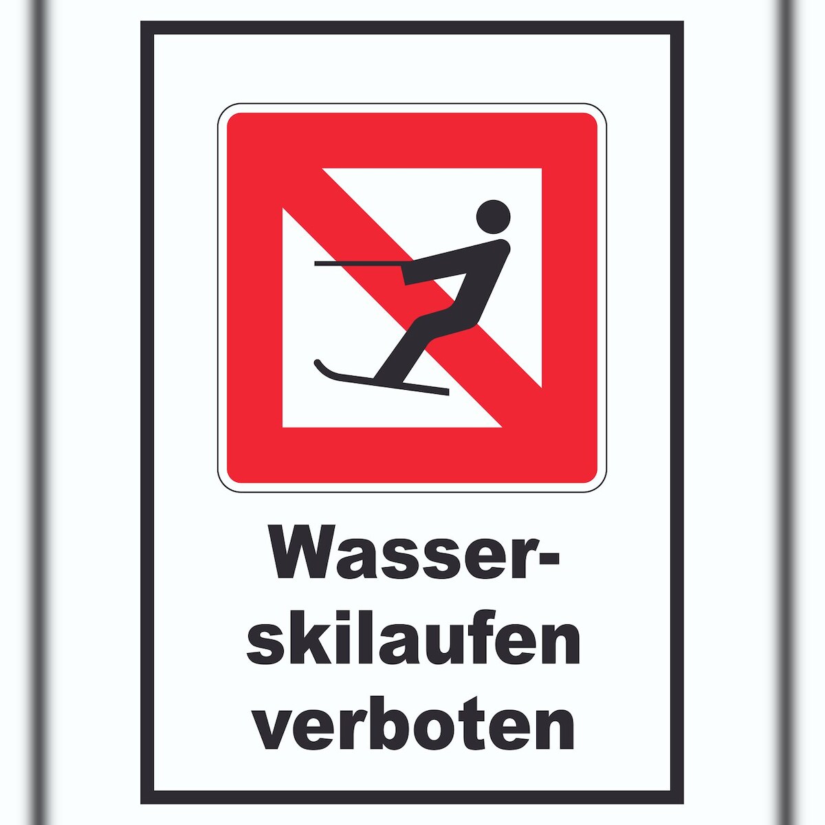 HB-Druck Wasserskilaufen verboten! Symbol und Text A2 (420x594mm) Image