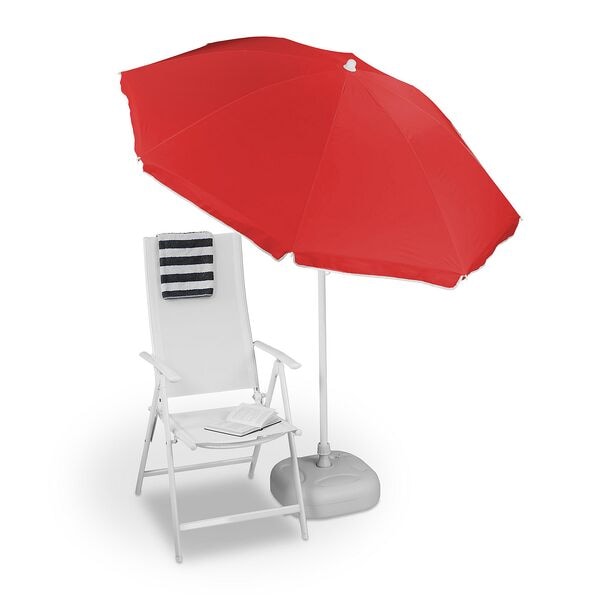 relaxdays Sonnenschirm 180 cm rot