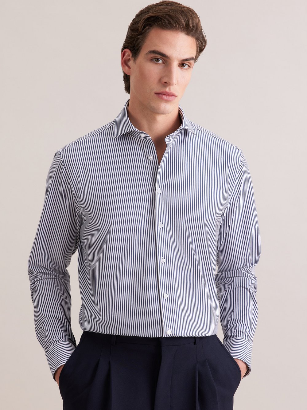 Seidensticker Jerseyhemd Herren Regular Fit Baumwolle marine, 45 Image