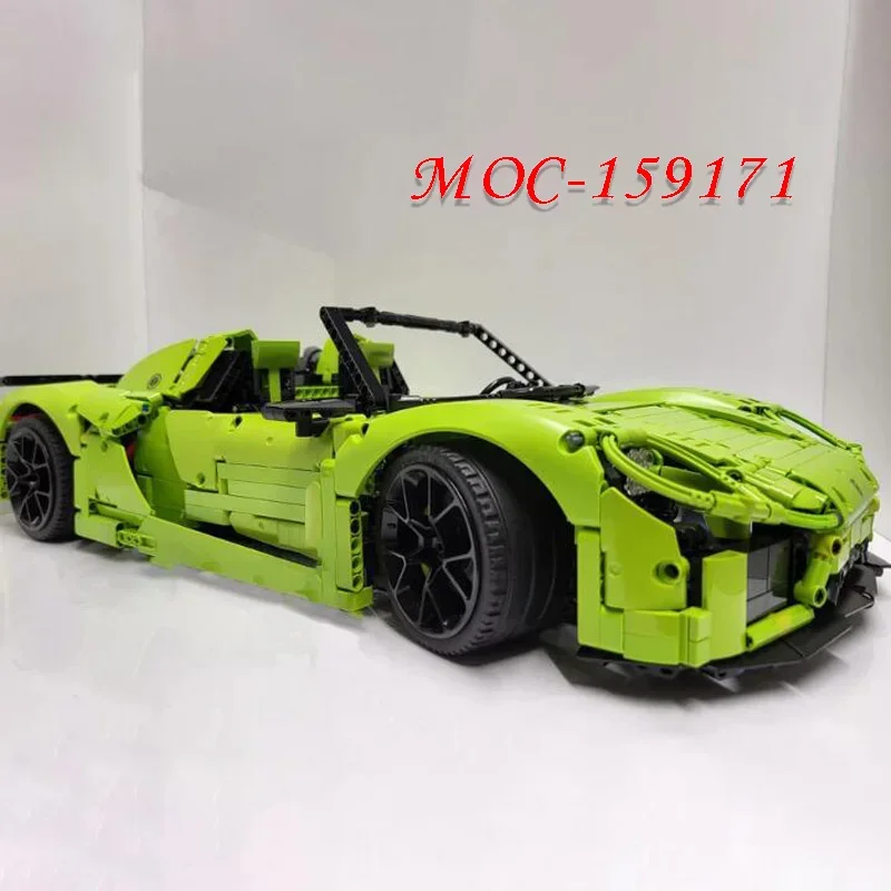 MOC 159171 Technologie Grün Supercar Selbstsichernde Bausteine Modellbau Puzzle Geburtstag Weihnachten Spielzeug Geschenk Ornamente Image
