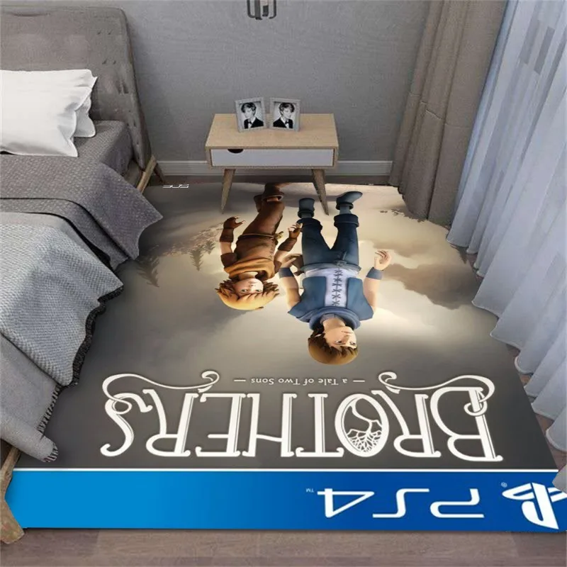 Brothers Teppich Playstation für Jungenzimmer Gamer Lässiger Cartoon-Teppich mit Teppich Film Ein Wohnzimmer Schlafzimmer Matte Heimdekoration Image
